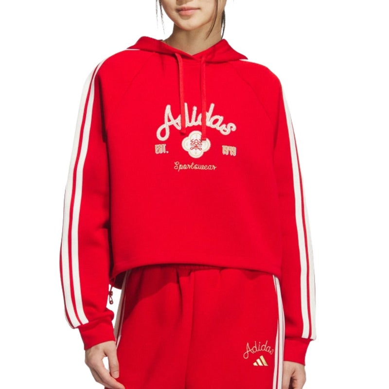 Adidas (WMNS) adidas Hooded Top Asia Sizing 'CNY Red' - Image 2