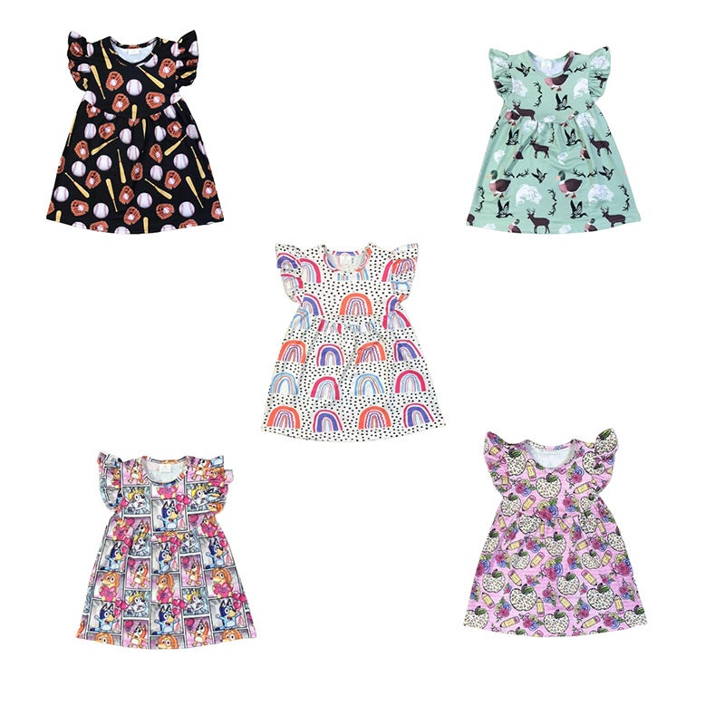 New Spot Girl Infant Kidsren'S Clothing Girl Cute Summer Milk Silk Small Flying Sleeve Dress - Image 2
