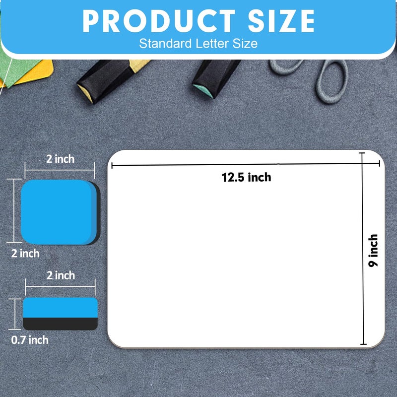 PANDRI Dry Erase LapBoards, PANDRI 26 Pack Double Sided 12.5 x 9 Inch Whiteboards with 26 Erasers, Dry Erase Boards for Office Students Classroom Teacher Supplies - Image 2