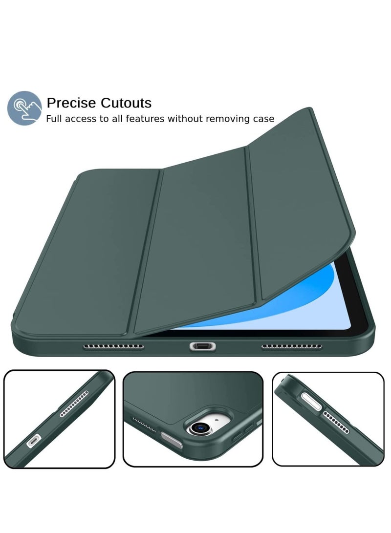 DUSALA New iPad 10.9 Inch Case 2022 (10th Gen) with Pencil Holder - Trifold Stand Smart Case with Soft TPU Back, Auto Wake/Sleep - Midnight Green - Image 2