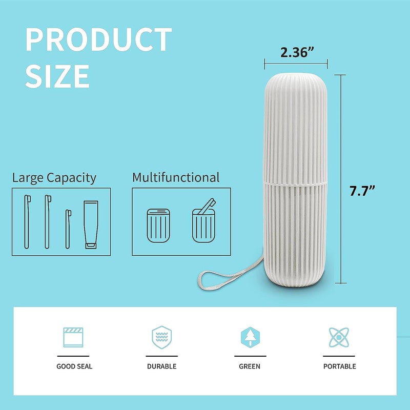 Aseenaa Capsule Shape Plastic Portable Toothpaste Toothbrush Case Holder, Storage Box Container Bathroom Organizer for Travel, Indoor and Outdoor | Pack of 2 | Color : Multicolor - Image 2