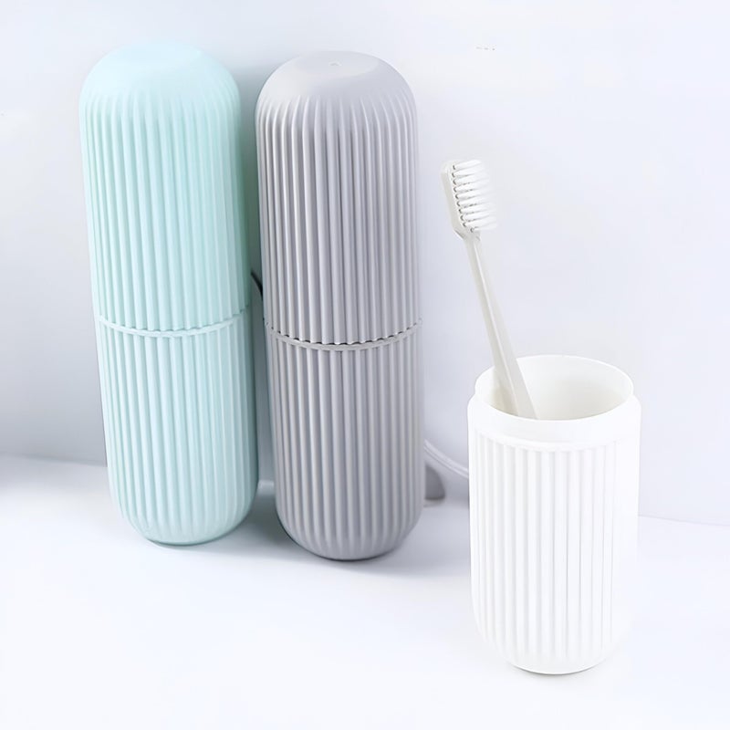 Aseenaa Capsule Shape Plastic Portable Toothpaste Toothbrush Case Holder, Storage Box Container Bathroom Organizer for Travel, Indoor and Outdoor | Pack of 2 | Color : Multicolor - Image 5