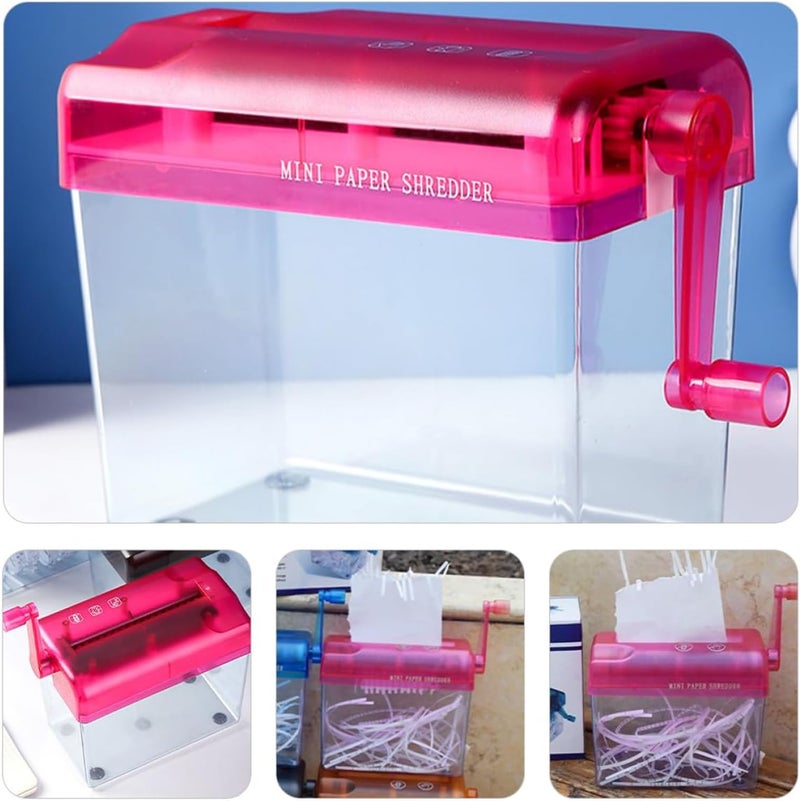 Manual Paper Shredder Small Handheld Wear-Resistant Shredder for Home Office Use with Red Compact Design - Image 4