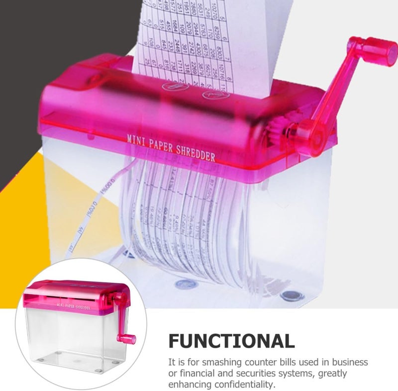 Manual Paper Shredder Small Handheld Wear-Resistant Shredder for Home Office Use with Red Compact Design - Image 3