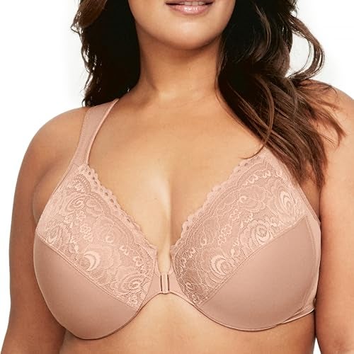 Glamorise Full Figure Plus Size Wonderwire Front-Closure Bra Underwire #1245 Cappuccino - Image 1