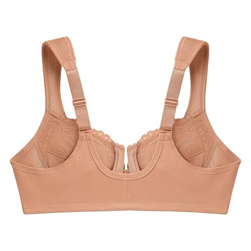 Glamorise Full Figure Plus Size Wonderwire Front-Closure Bra Underwire #1245 Cappuccino - Image 4