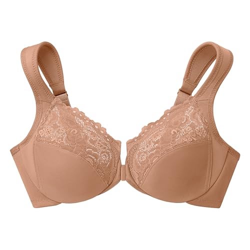 Glamorise Full Figure Plus Size Wonderwire Front-Closure Bra Underwire #1245 Cappuccino - Image 3
