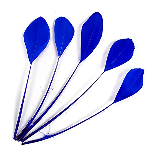 FEARAFTS White Goose Feathers for Crafts Hats Making Fascinators Decoration Pack of 50 (Royal Blue) - Image 3