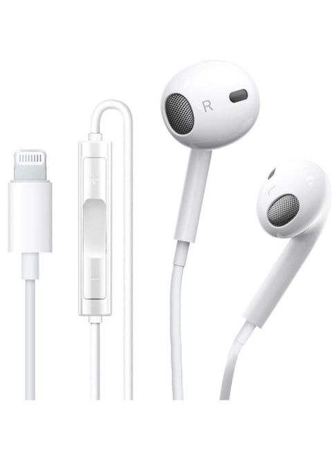 Apple Earbuds Headphones with Lightning Connector【Apple MFi Certified】 Wired in-Ear Stereo Noise Canceling Isolating Earphone for iPhone 13/12/11/SE/X/XR/XS/8/7 (Built-in Microphone&Volume Control)