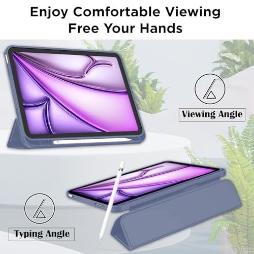 Robustrion Case Cover for iPad Air 11 inch Cover M4 / M3 / M2 / iPad Air 5th Generation Cover/iPad Air 4th Generation with [Pencil Holder] for iPad Air 11 inch M4 / M3 / M2 /Air 4 5 10.9" - Lavender - Image 4