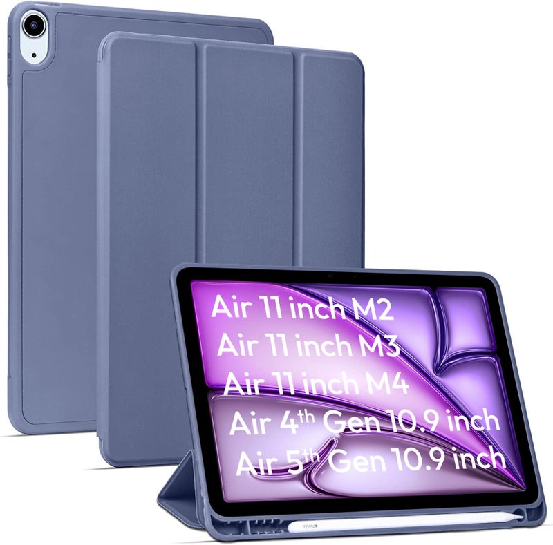Robustrion Case Cover for iPad Air 11 inch Cover M4 / M3 / M2 / iPad Air 5th Generation Cover/iPad Air 4th Generation with [Pencil Holder] for iPad Air 11 inch M4 / M3 / M2 /Air 4 5 10.9" - Lavender - Image 1