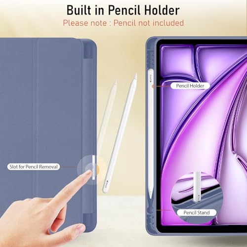 Robustrion Case Cover for iPad Air 11 inch Cover M4 / M3 / M2 / iPad Air 5th Generation Cover/iPad Air 4th Generation with [Pencil Holder] for iPad Air 11 inch M4 / M3 / M2 /Air 4 5 10.9" - Lavender - Image 5