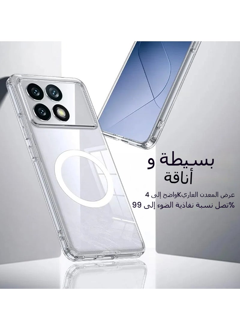 General - Magnetic Clear Case Compatible with Xiaomi Poco X6 Pro Phone Cases Soft Bumper Hard back Shell Camera Protector Funda For Poco X6 Pro - Image 1