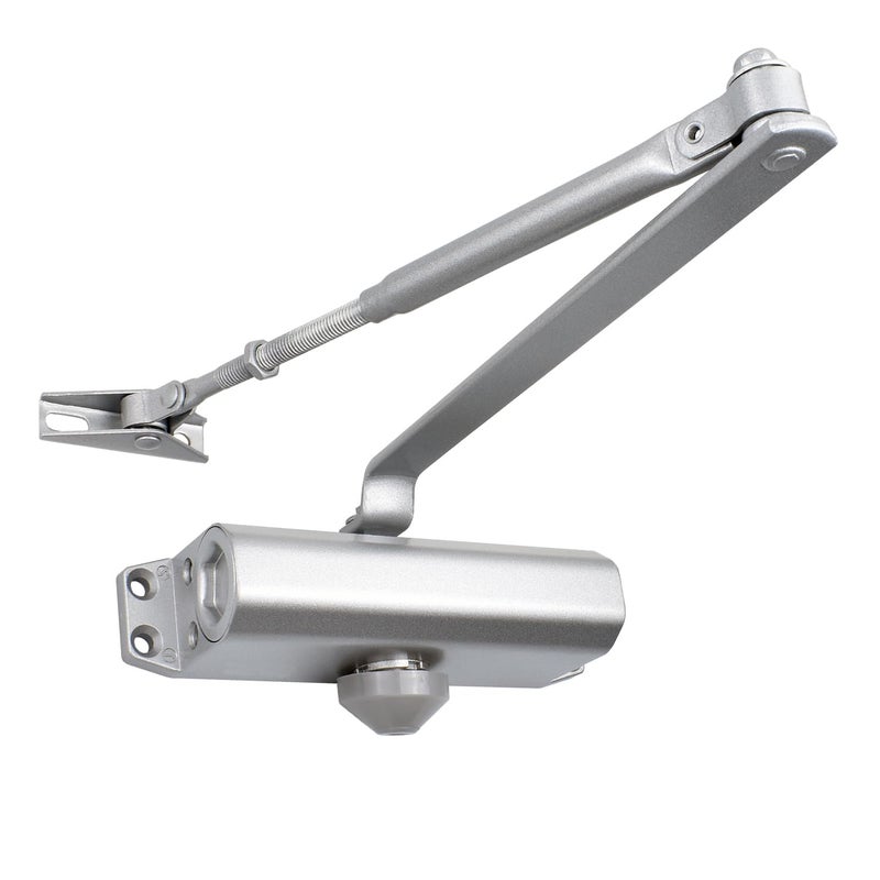 Ougourim Door Closers Commercial Heavy Duty Automatic Door Closer Residential Grade 3 Spring Hydraulic Door Closer Silver Aluminium - Image 1