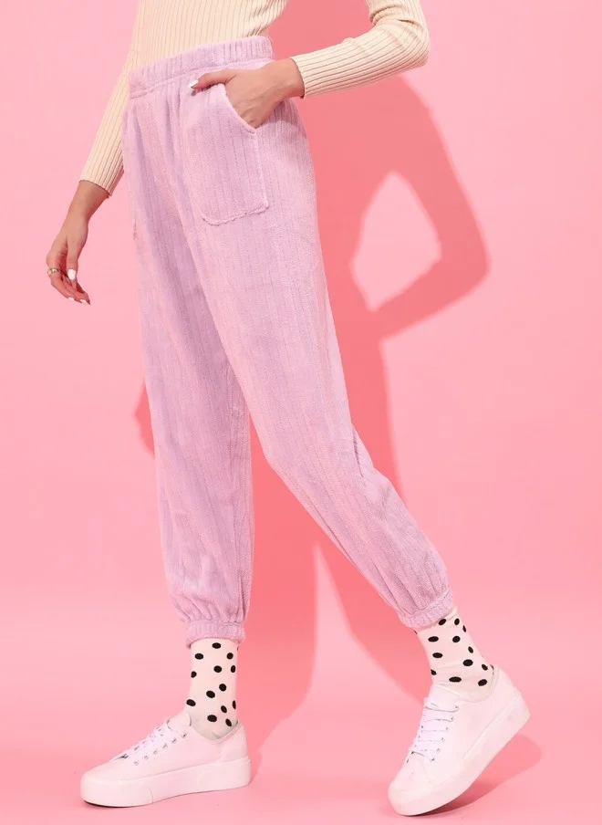 STREET 9  Loose Fit Cropped Joggers for Women in Lilac  | Best Price UAE