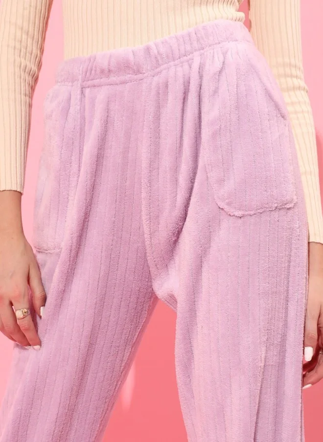 STREET 9  Loose Fit Cropped Joggers for Women in Lilac  | Best Price UAE