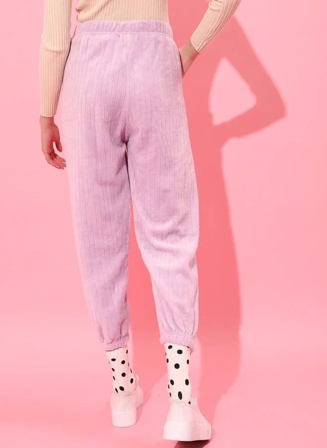 STREET 9  Loose Fit Cropped Joggers for Women in Lilac  | Best Price UAE