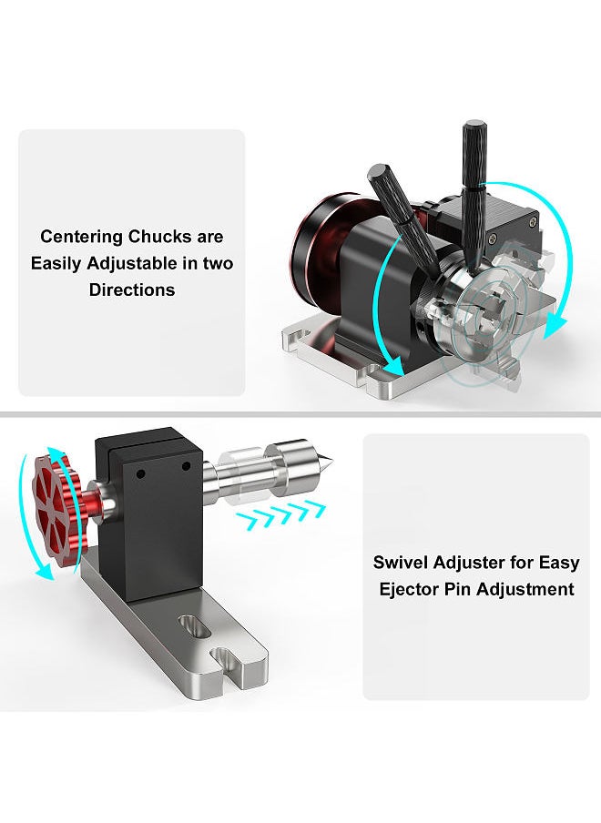 Two Trees - Rotary Module Kit 4th Axis CNC  for TTC450 Engraving Machine  Rotating Axle Support 4mm-60mm Clamping   Diameter 4:1 Chuck Reduction Ratio Suitable for Carving Cylindrical Cans Objects - Image 1