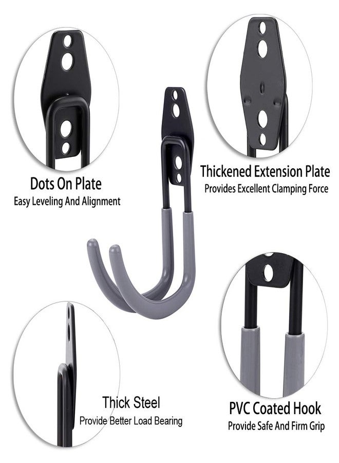 JUXYES Pack of 2 Wall Mounted Garden Hose Holder, Heavy Duty Water Hose Storage Organizer Pipe Reel Holder Hanger, Car Hose and Cord Hanger Bracket Bracing with Screws and Expansion Bolt (Gray) - Image 3