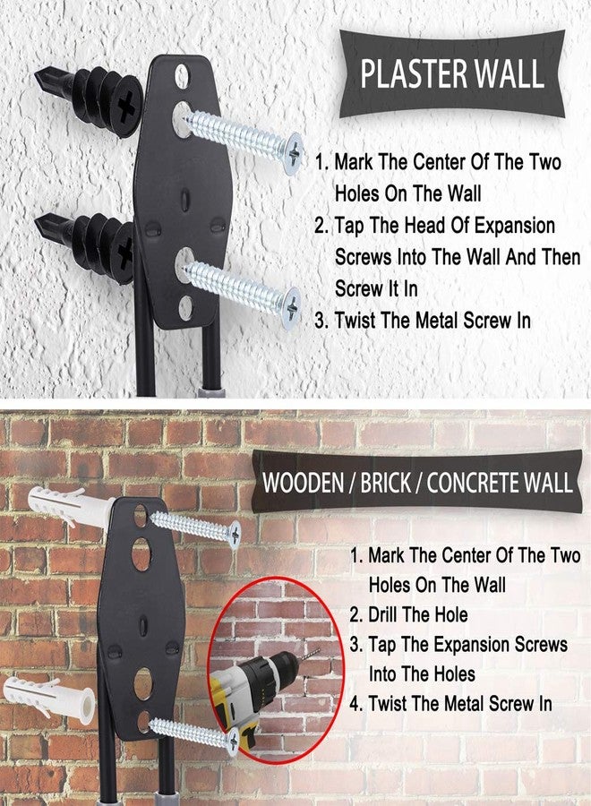 JUXYES Pack of 2 Wall Mounted Garden Hose Holder, Heavy Duty Water Hose Storage Organizer Pipe Reel Holder Hanger, Car Hose and Cord Hanger Bracket Bracing with Screws and Expansion Bolt (Gray) - Image 4