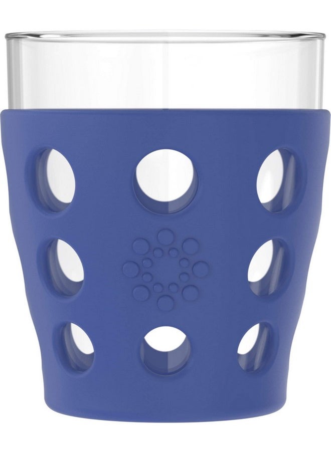 lifefactory 10Ounce Bpafree Indoor/Outdoor Protective Silicone Sleeve Beverage Glass 4 Count (Pack Of 1) Orange Grass Green Cobalt Huckleberry  - Image 4