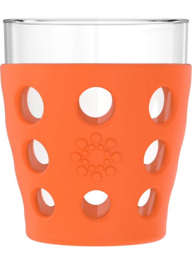 lifefactory 10Ounce Bpafree Indoor/Outdoor Protective Silicone Sleeve Beverage Glass 4 Count (Pack Of 1) Orange Grass Green Cobalt Huckleberry  - Image 2