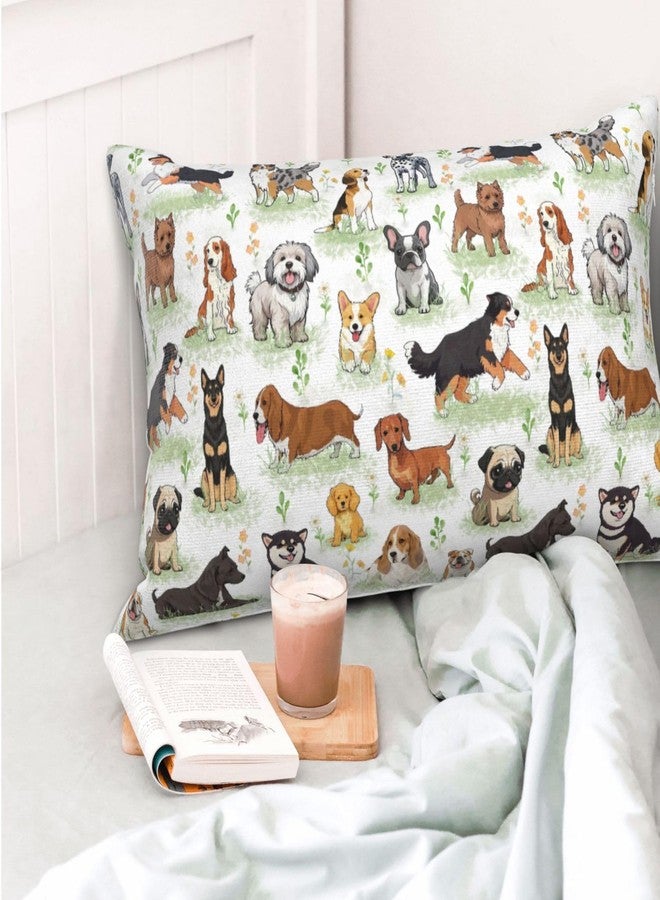 Majoug 20x30 Inch Cute Dog Standard Pillow Cases, Ultra Soft Microfiber Pillow Cover, Hidden Zipper, for Bedroom Couch Living Room Decor Gifts - Image 2