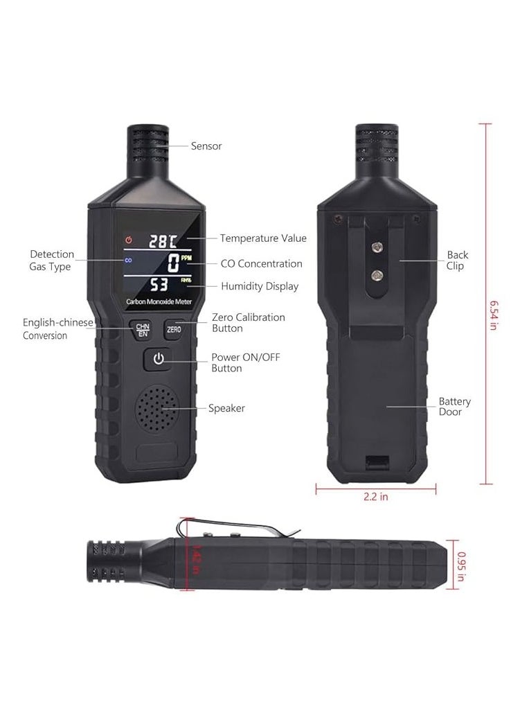 Generic - Portable Carbon Monoxide Detector, KH Alert Handheld Carbon Monoxide Meter, High Precision CO Gas Leak Detector with LCD Color Display, Accurate & Easy to Read (Battery Not Included) - Image 1