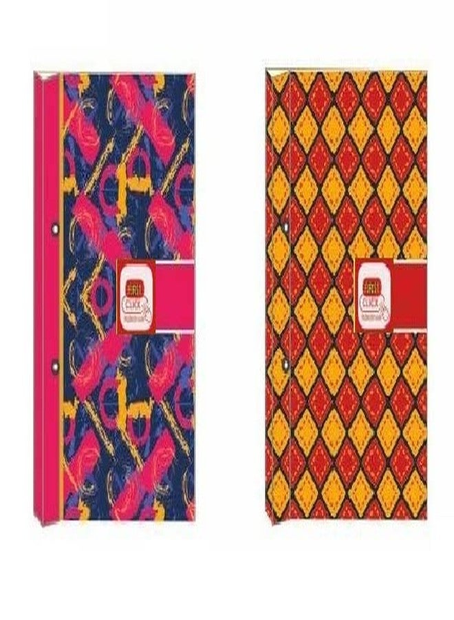 FIRST CLICK® Fancy Document Files - A4 Size Drawing & Record Folder with 2 Punch Holes (Pack of 2, Multi-Color Designs) - Image 1