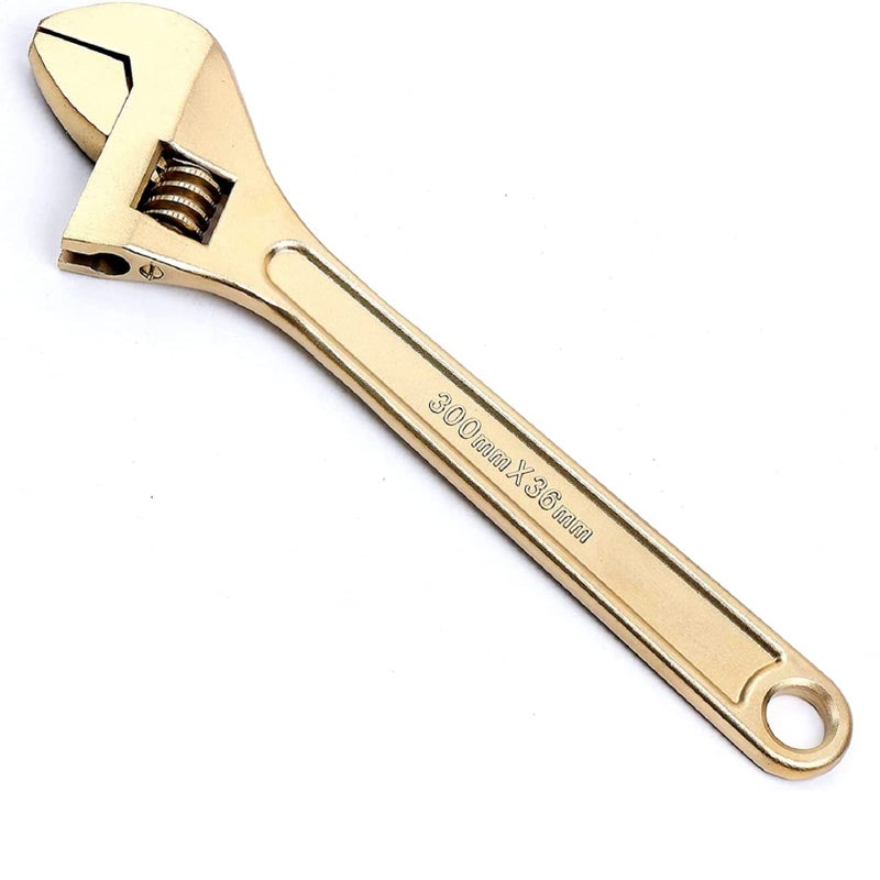 WEDO NonSparking Adjustable Wrench 8 Sparkfree Safety Spanner Safty ToolAluminum BronzeDIN Standard BAM FM Certificate Opening Max 24mm - Image 2
