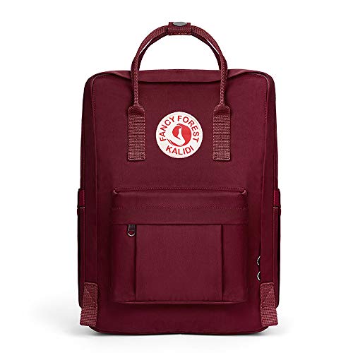 KALIDI Casual Laptop Backpack 15 Inches Classic Camping Rucksack Travel Outdoor Square Daypack College Hiking Gym Bag, Burgundy - Image 1
