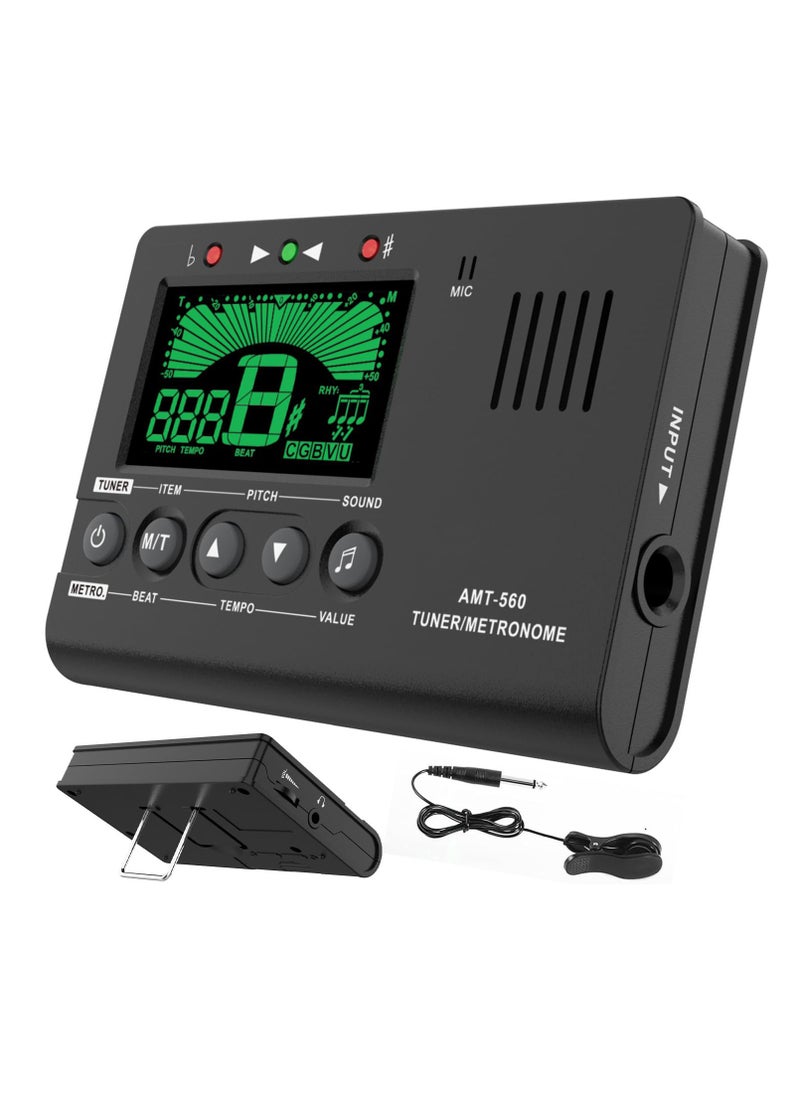 SYOSI - 3 in 1 Digital Metronome Tuner Tone Generator Guitar Tuner Tone Generator with Contact Clip-on Microphone for Guitar Bass Violin Ukulele Chromatic Clarinet Flute Trumpet and more - Image 1