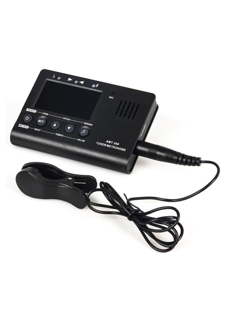 SYOSI - 3 in 1 Digital Metronome Tuner Tone Generator Guitar Tuner Tone Generator with Contact Clip-on Microphone for Guitar Bass Violin Ukulele Chromatic Clarinet Flute Trumpet and more - Image 1