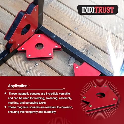 Inditrust new Multi Angle magnetic welding holder clamps set Maf with 2pcs x 3inch arrow type, 2pcs x triangle and 2pc x mini, strong magnet pull (Pack of 6) - Image 3
