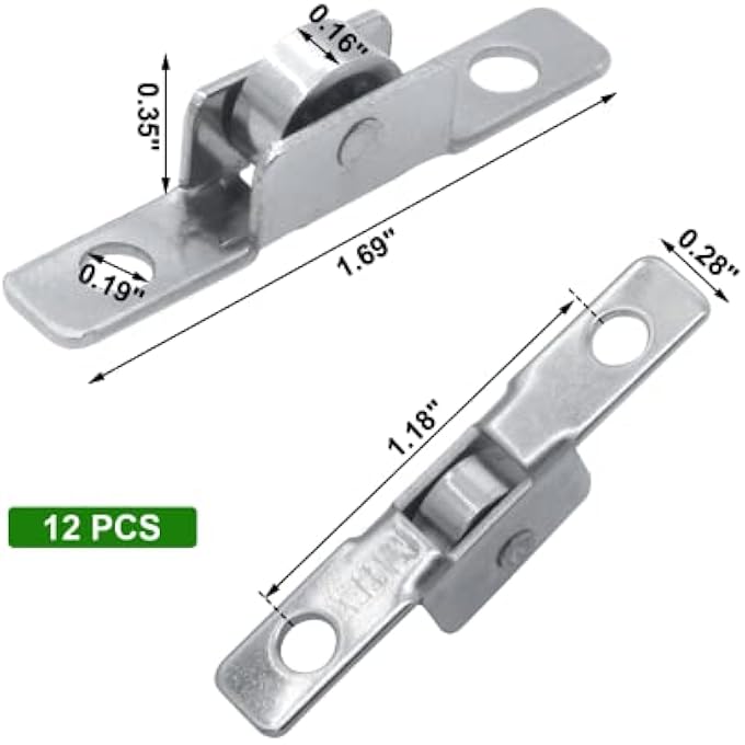 12 Pack 3/8 Inch Push-Pull Sliding Window Roller Metal Wheels, Universal Metal Sliding Axles Window Pulley Single Rollers Wheel Suitable For Windows, Cabinets, Doors, And Other Diy Work - Image 2