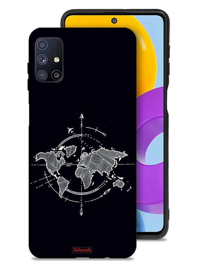 Tolwak Samsung Galaxy M51 Protective Case Cover Compass Art - Image 1