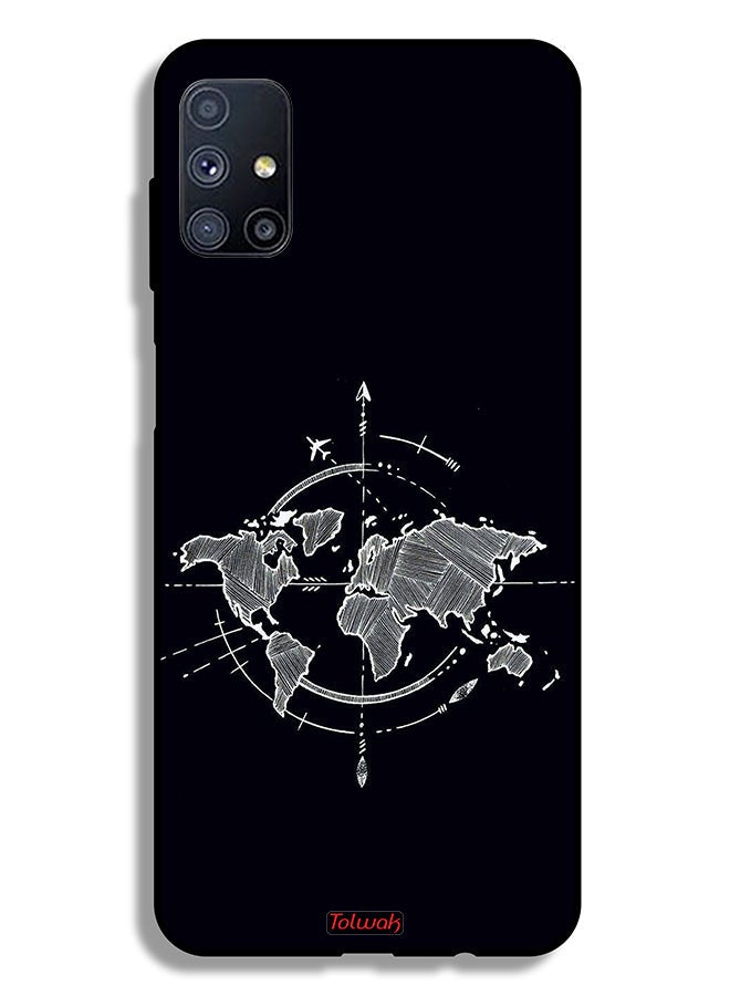 Tolwak Samsung Galaxy M51 Protective Case Cover Compass Art - Image 2