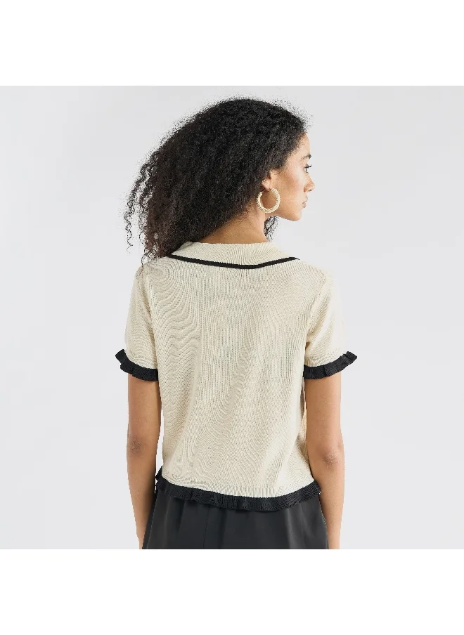 FAV Solid Shirt with Contrast Detail