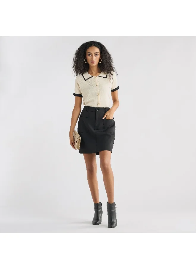 FAV Solid Shirt with Contrast Detail