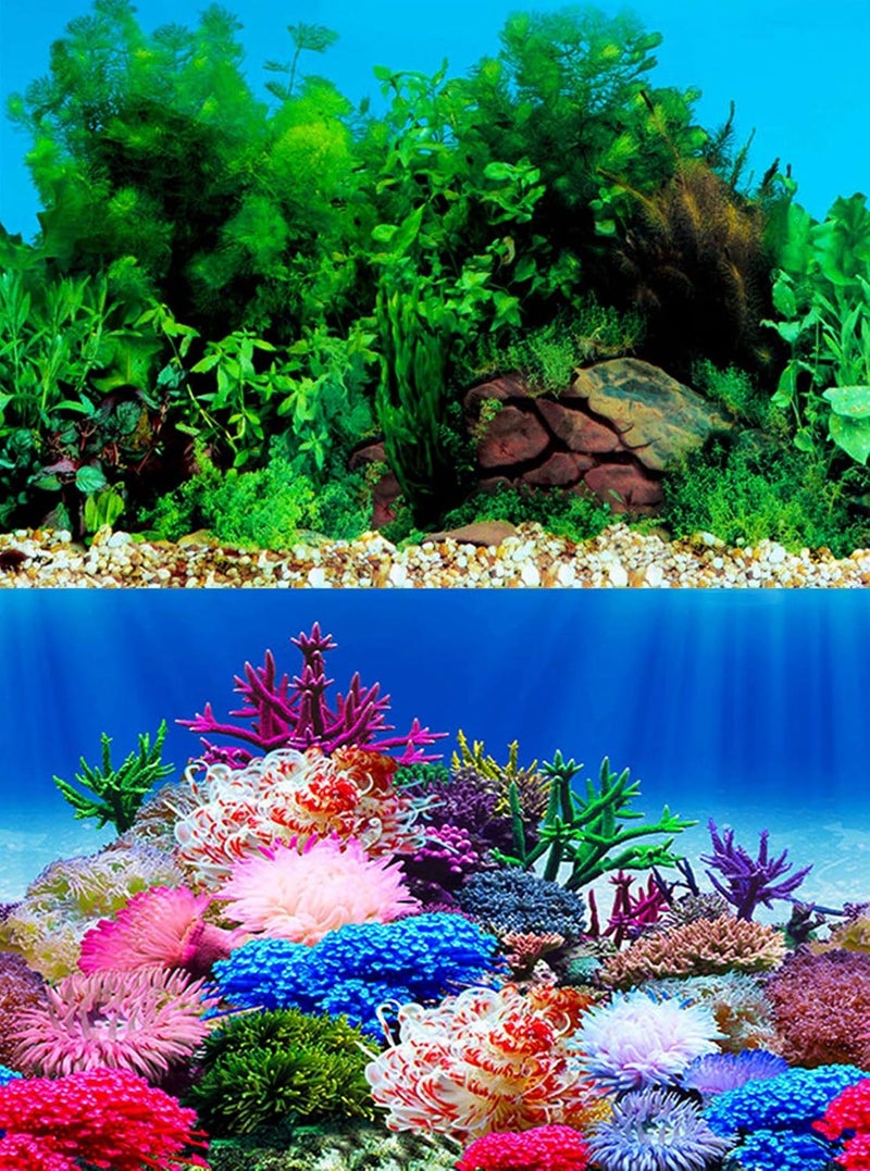 ELEBOX Fish Tank Stickers Wallpaper Seaweed Background Aquarium Background Decoration Water Plants Fish Tank Background 15.7"x 40" - Image 1