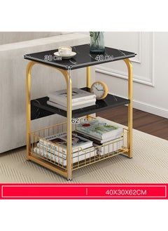 NKX Modern 3 tier Minimalist Side Table with Storage  - Image 2