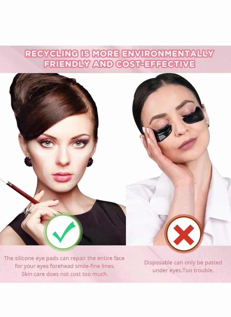 Y&D 12 Pieces Silicone Eye Wrinkle Pads, Under Patches, Anti Aging Skincare Patch Treatment Masks Reusable Reduce Skin Wrinkles Patches for Mouth and Eyes Smile Fine Lines  - Image 4