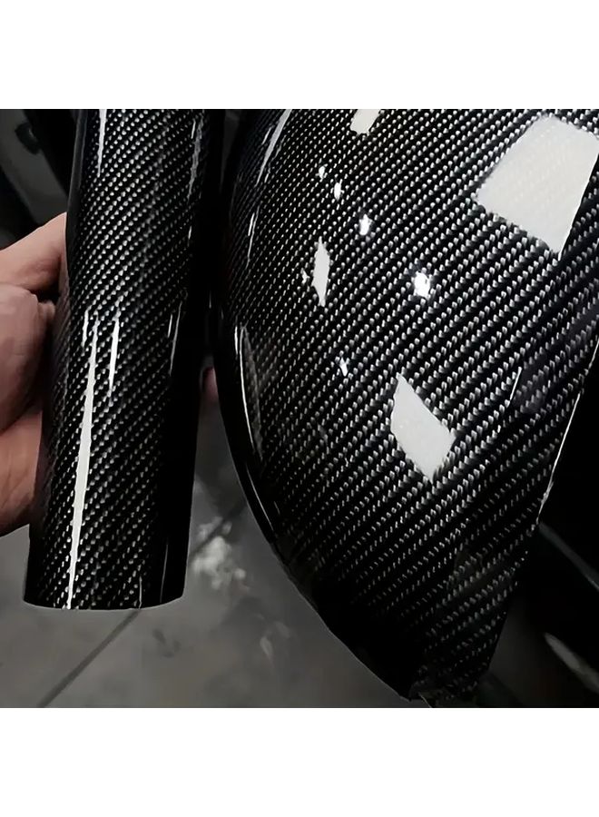 Black Carbon Fiber Vinyl Decal Self Adhesive Sticker For Car Interior And Exterior Scratch Protection - Image 1