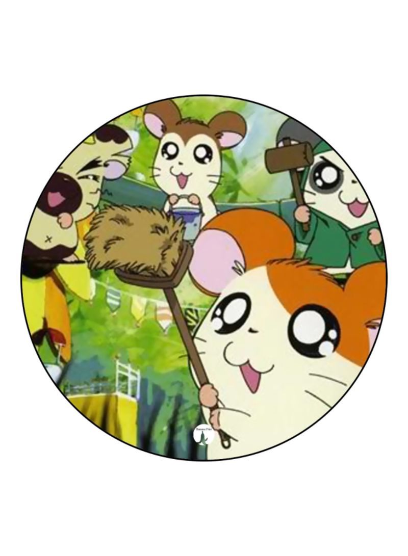 RKN Anime Hamtaro Theme Printed Badge Green/Orange/Beige - Image 1