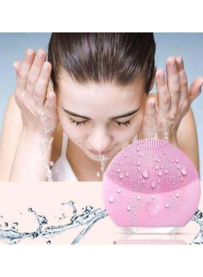 NIBEMINENT Electric Facial Cleansing Brush Pink - Image 2