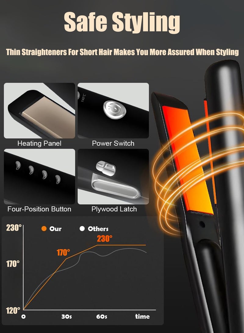 ستيلكور مكواة فرد وتجعيد الشعر 2 في 1، مكواة سيراميك مسطحة - 4 إعدادات للحرارة، تصل درجة حرارتها إلى 230 درجة مئوية، لون أسود - Image 5