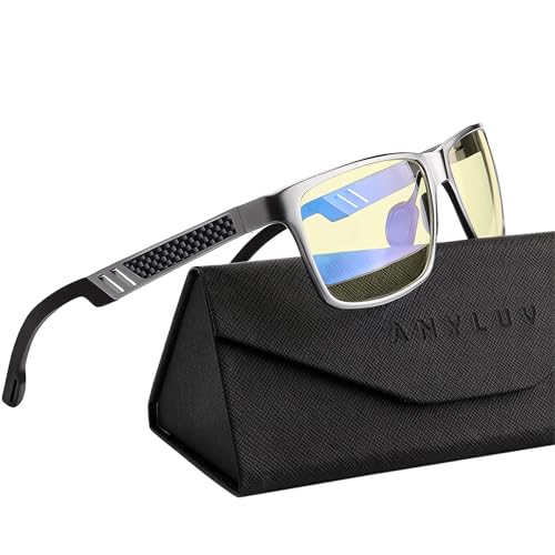 ANYLUV Blue Light Blocking Glasses Men Computer Gaming Glasses Lightweight Al-Mg Metal Anti Eyestrain Eye Protection - Image 1