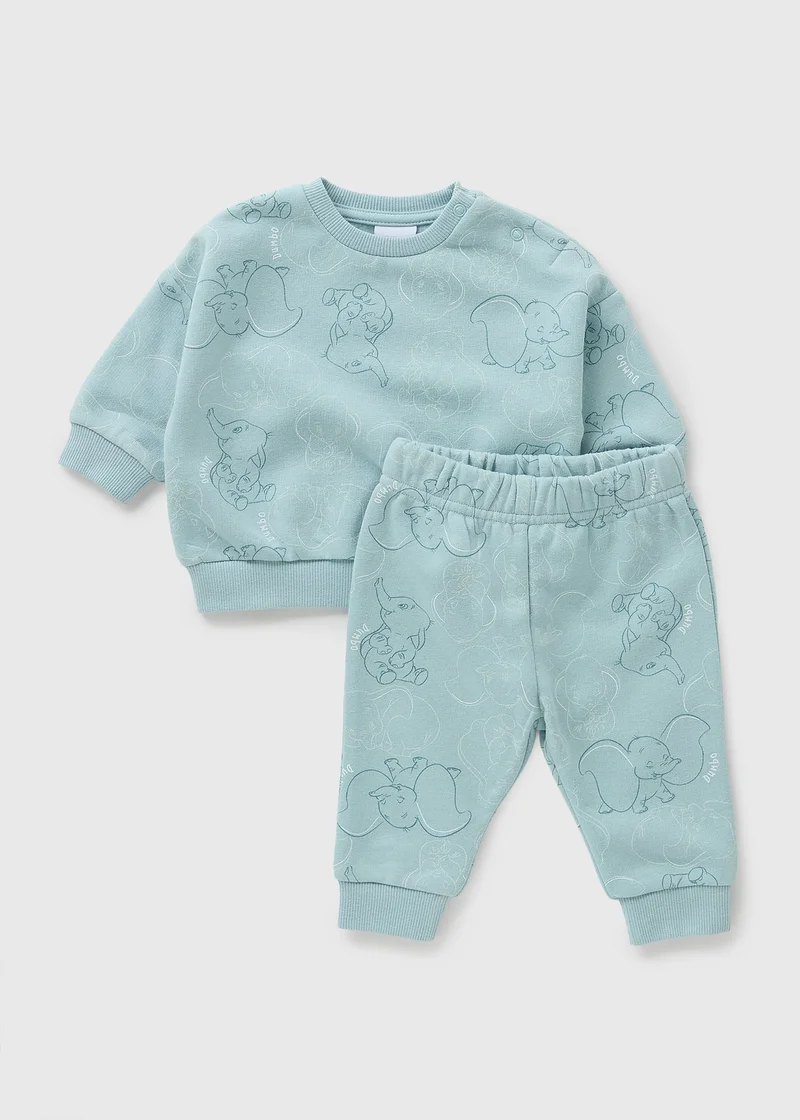 Matalan Disney Baby Blue Dumbo Sweatshirt & Jogging Bottom Set