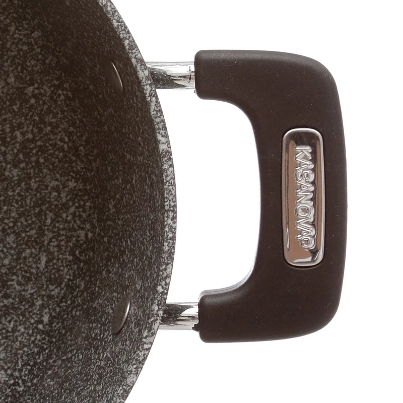 Simply Kitchen  New Petra Dark Casserole 24 Cm With Glass Lid Gray  | Best Price UAE