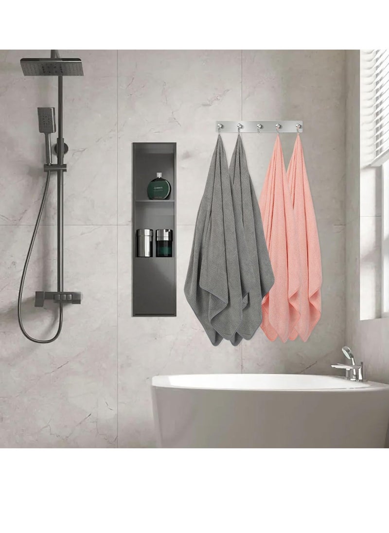 TRASSLE Microfiber Bath Towel Set Pack of 2, Coral Velvet 90 * 175cm Large Size - Light Thin Quick Drying Highly Absorbent Bath Towel for Bath, Fitness, Yoga, Travel, Sport and Shower  - Image 2